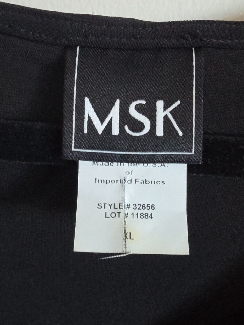 MSK Black V-Neck Bell Sleeve Dress with Lace Trim - Picture 4 of 5